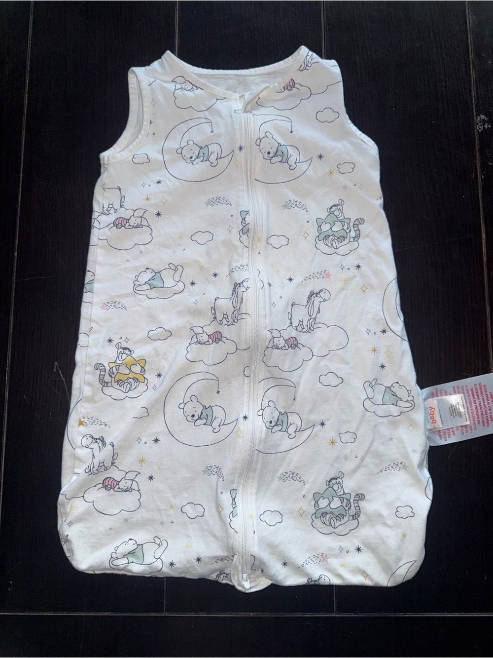 Disney White Sleeveless Baby Sleep Sack with Pastel Animal Moon Print